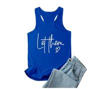 Spring Let Them Self Love Canotta da donna Casual Senza Maniche 2026 Camicette Racerback Grafica Uscire Moda Canotte Alla Moda Girocollo Lettera Carino Basic Y2K Estate, Blu, L