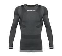 Spring - Maglietta da uomo a maniche lunghe Postural (n. 53) con compressione e compressione, colore: Nero/Antracite, taglia S