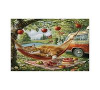 Spring Maine Coons - Puzzle da campeggio a forma di gatto, per adulti, 1000 pezzi, puzzle in legno panoramico da viaggio, decorazioni per picnic per l'intrattenimento domestico