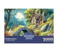 Spring Mountain Colourful Cottage by Stream 1000 pezzi Puzzle per adulti The Impossible Challenge Sviluppo del cervello 38x26 cm/1000 pezzi