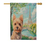 Spring Norfolk Terrier - Bandiera per casa del cane, 71 x 101 cm, per esterni, torri romantiche, bandiera verticale standard in lino, decorazione per esterni
