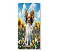 Spring Papillon, copertura per porta esterna con cane, 91 x 182 cm, motivo girasole, recinto cucciolo, decorazione per porta anteriore e posteriore, decorazione per portico interno per casa di