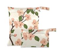 Spring Peach Blossom Pink - Borsa impermeabile per bambini, confezione da 2, essenziale da viaggio, con manici per yoga