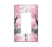 Spring Peach Cherry Blossom Light Switch Cover Piastra/Coperture di uscita, Stile parigino, Piastre da parete in termoplastica, Dimensioni standard Singolo Rocker