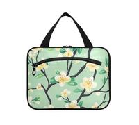 Spring Pera Blossom Verde Hanging Borse da toilette per le donne con gancio, Designer Espandibile Hanging Makeup Bag per gli uomini Viaggi bolso para maquillaje de Mujer L