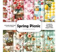 Spring Picnic Scrapbook Paper: Gingham Picnic Patterns, Floral Spring Backgrounds & Cozy Outdoor Designs for Scrapbooking, Journals, Card Making & Creative Paper Crafts
