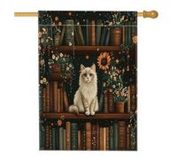Spring Ragdoll Cat House Flag 71,1 x 101,2 cm double face per esterno decorativo, fiore libreria gattino frontyard lino casa bandiera, divertente animale domestico all'aperto piccolo cortile prato