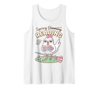 Spring Reading Book Lover Chicken Humor Canotta