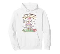 Spring Reading Book Lover Chicken Humor Felpa con Cappuccio