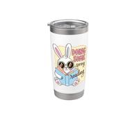 Spring Reading Bunny Book Lover Reader Humor Bicchiere termico in acciaio inox doppia parete