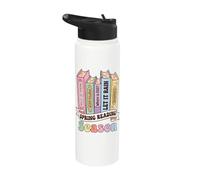 Spring Reading Season Book Lover Retro Reader Stainless Steel Insulated Water Bottle