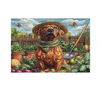 Spring Rhodesian Ridgeback - Puzzle da giardinaggio per adulti, 300 pezzi, puzzle in legno stampato in stile fattoria, decorazioni per la casa