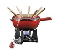 Spring Saas - Set per fonduta in acciaio INOX 18/8, 20 cm, colore: rosso