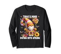 Spring Sayings For Women Honey Bee Gnome Swing Into Spring Maglia a Manica