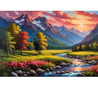 Spring Scenery 150 Piece Jigsaw Puzzles for Adults, Colourful, Challenging & Brainteasing Adult puzzles 150 Pieces Mountains, Fun jigsaws for The Whole Family 14x10 inch