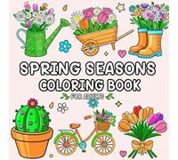 Spring Seasons Coloring Book: Bold Lines Simple Spring Designs for Adults, Seniors and Kids
