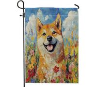 Spring Shiba Inu Dog Fun Puppy Flower Bandiere Verticale Durevole Bandiera Robuste Flag Per Interno Esterno Casa 30X45Cm