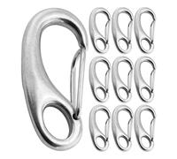 Spring Snap Hook, Egg Shaped Stainless Steel, 50 mm Quick Release Carabiner, Rust-Resistant Heavy Duty Build, Bottles Gear Attachment for Hiking, Camping, Boats, RV, Water