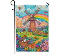Spring Summer Flower Vibrant Multi-Color Flowers Rabbit Bandiera Da Giardino Durevole Flag Robuste Bandiera Per Festival Interno Feste 30X45Cm