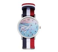 Spring Swan Lake - Orologio da polso al quarzo, con numeri arabi, cinturino regolabile per uomo e donna