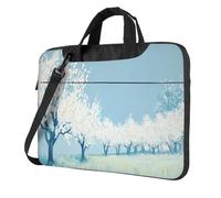 Spring Tree White Flower Orchard Borsa per laptop Custodia per laptop 15.6 Pollici Borse per Computer Imbottito Copertura Del Manicotto Per Donne Uomini