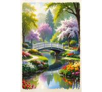 Spring Victorian Garden Bridge & Creek Notebook: 120 Lined Pages • 6×9 Writing Journal for Notes, Lists, and Thoughts: Soft Painterly Garden Stream ... - by A Piece of Country in the Spring Victor