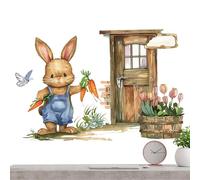 Spring Wall Decals, Cute Colorful Pvc Easter Decorations, 7.8in Flower Wall Decor, Animal Nursery Decorations, Holiday Window Stickers for Kids, Springtime Home