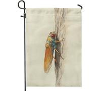 Spring Watercolor Cicada Fun Tree Insect Bandiere Robuste Bandiera Colore Vivido Bandiere Verticale Per Esterno Festival Interno 30X45Cm