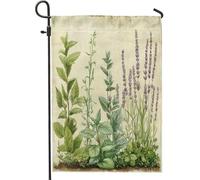 Spring Watercolor Herb Nature Plant Flower Botanical Pattern Flag Durevole Bandiere Verticale Robuste Bandiera Da Giardino Per Balcone Cortile Feste 30X45Cm