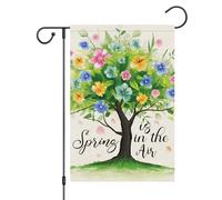 Spring Welcome Spring Is In The Flower Tree Bandiere Resistente Alle Intemperie Bandiera Colore Vivido Bandiera Da Giardino Per Balcone Decorazione Festival 30X45Cm
