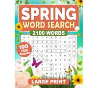 Spring Word Search: 100 Large Print Puzzles with 2100 Words & Beautiful Themed Pages