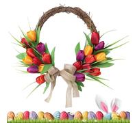 Spring Wreath - Wreaths Artificial Flowers Floral Designs | Spring Wreaths For Front Door Living Room Bedroom | Artificial Floral Ornament For Indoor Outdoor Home Window Wall Wedding Holiday