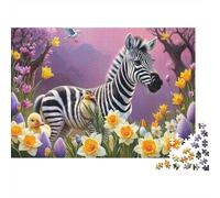 Spring Zebra Garden Scene Puzzle Impossible 1000Pcs Decorazione Per La Casa. Giochi Rilassamento E Intelligence Per Adulti E Ragazzi Da 14 Anni 52x38cm/1000pcs