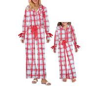 Springcmy Mommy and Me - Set di pigiama natalizio abbinato, 2 pezzi, in seta, per madre e figlia, abbigliamento da notte, Stile D Rosa, XXL