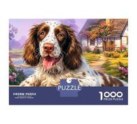 Springer spaniel 1000 Pezzi Primi piani di cani Cartone Resistente Puzzle Per Uomo E Donna, Difficile Sfida EduGattoiva, Idea Regalo Famiglia 52x38cm/1000pcs