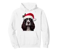 Springer Spaniel Inglese con Cappello di Babbo Natale Natale Cane Felpa con Cappuccio