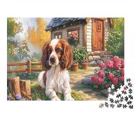 Springer Spaniel Paper Spaniel in Snowy Winter Landscape Jigsaw Puzzle Set Mind Stimulating Secret Santa Gift 38x26cm/1000pcs