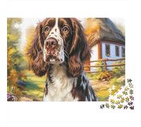 Springer Spaniel Puzzle in carta spessa Spaniel primo piano vicino al ruscello confezione puzzle per anziani regalo di Natale segreto per allenamento cerebrale 52x38cm/1000 pezzi