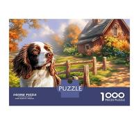 Springer Spaniel Puzzle in Cartone Extra Spesso Da 1000 Pezzi, Village Pet Dog, Impossibile, Difficile, Stimolante, Puzzle Più Votato, Sfida 70x50cm/1000pcs