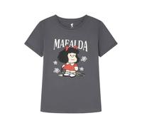 SPRINGFIELD 7.t.a.LIC Camiseta Mafalda Comba Canottiera, Grigio Carbone, M Donna