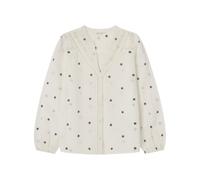 SPRINGFIELD Blusa Bordada con Cordones Insertados Camicetta, Blu Marittimo, 40 Donna