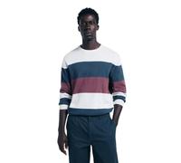 SPRINGFIELD Gg12 Kodak Block Stripes Pullover Maglia a Righe, Corinto, XXL Uomo