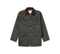 SPRINGFIELD Ranglan Sleeves Barbour with Waxy Coating, Neck Collar in Cordouroy And Patch Pockets Cappotto, Kaki, M Donna