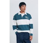 Springfield Rugby Pique Cut & Sew Polo L/S, Blu, M Uomo