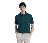 SPRINGFIELD SS Polo Pique Slub Tippings with Tree Embro8idery. 100% Bci Cotton, Verde, L Uomo