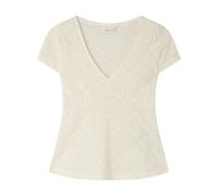 SPRINGFIELD V Neck Top with Small Lace Details And Soft Gathering Under Chest Canottiera, Multicolore, L Donna