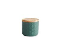 SPRINGLANE Contenitori per la conservazione in ceramica con coperchi in legno, contenitori per la conservazione degli alimenti (Verde Scuro, 10,1 x 9,3 cm)
