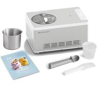 SPRINGLANE Gelatiera e yogurtiera Elisa con compressore autoraffreddante (Argento/Contenitore acciaio inossidabile, 180W)