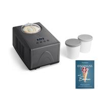 SPRINGLANE Gelatiera Emma 1,5 L con compressore autoraffreddante 150 W, in acciaio inossidabile con contenitore per il ghiaccio rimovibile (Antracite - 2 contenitore grigio, 1.5 L)