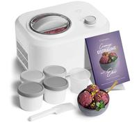 SPRINGLANE Macchina per il gelato Eni (Bianco + 4 Grigio Secchiello per gelatto, 1 L)